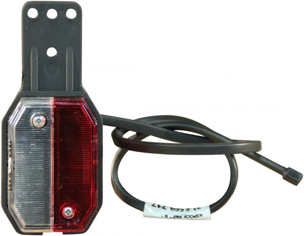 Contourlamp Aspöck Flexipoint rood / wit inclusief ruberen montagesteun links DC kabel 500mm