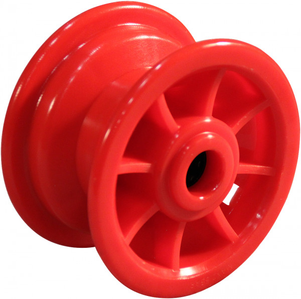 Wiel 2.10x4 rollager Ø20 NL75 kunststof rood
