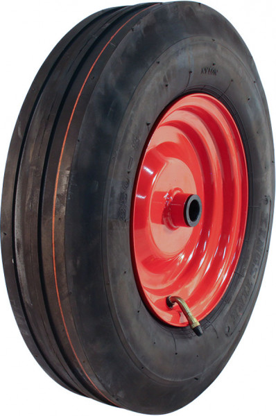 Luchtband + wiel 3.50-8 V-8502 4PR + 2.50Ax8 ET0 rollager Ø25 NL100 49 A3 staal rood