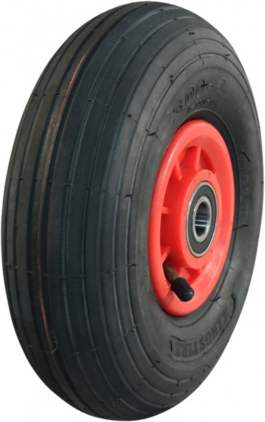 Luchtband + wiel 3.00-4 S-2301 4PR + 2.10x4 NL75 kunststof rood
