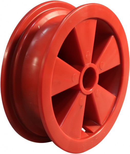 Wiel 2.50Ax8 rollager Ø25mm NL88 kunststof rood
