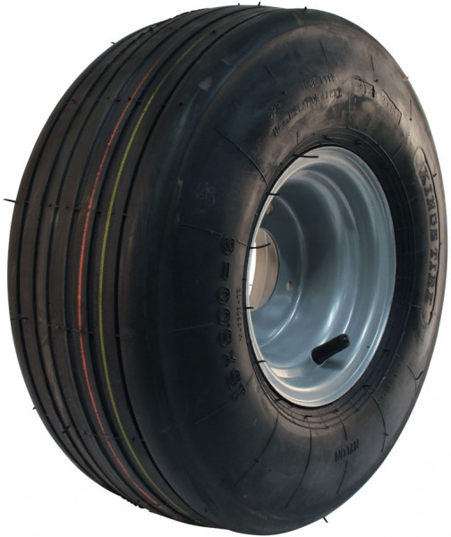 Luchtband + wiel 15x6.00-6 V-3503 6PR + 4.50Ax6H2 ET0 60/90/4 A3 staal grijs