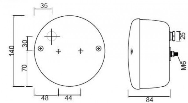 Mistlamp LED Ø140mm 5 PIN's bajonet