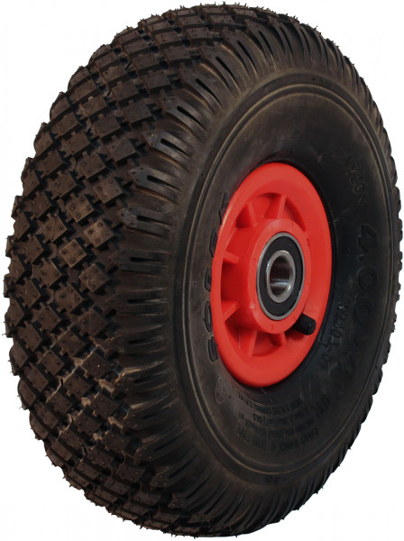 Luchtband + wiel 4.00-4 S-2303 4PR 2.10x4 NL75 kunststof rood