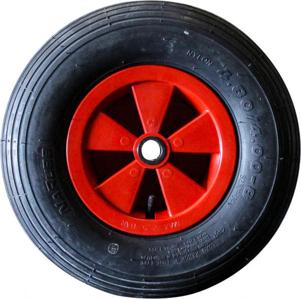 Luchtband + wiel 4.80/4.00-8 S-2202 2PR + 2.50Ax8 NL75 45 A3 kunststof rood