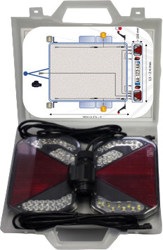 LED verlichtingsset plug and play 13-polige stekker 12/24 , inclusief 2x contourlamp, 2x zijmarkeringslamp, 2x breedtelamp, 2x kentekenlamp