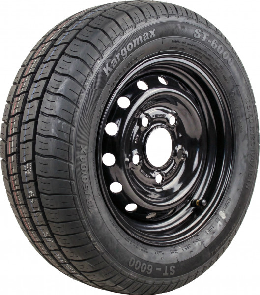 Luchtband + wiel 185/60 R12C Kargomax ST-6000 M+S + 5½Jx12H2 ET30 67/112/5 104/101 N staal zwart
