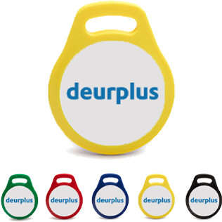 Tag Salto 4-Kbyte geel/wit Deurplus opdruk