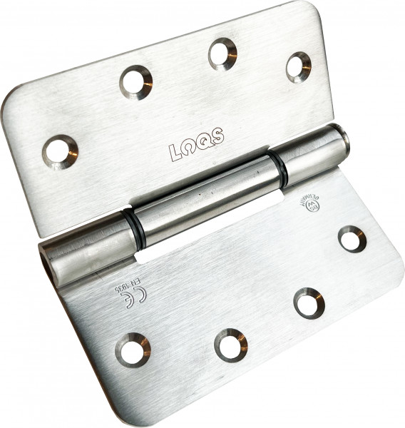 Projectscharnier LOQS RD400STD RVS afgerond 114x114x3mm Rs (180kg)