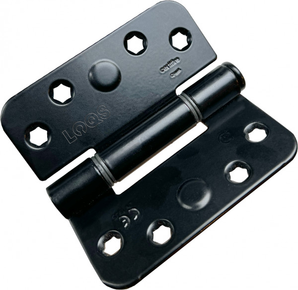 Glijlagerscharnier LOQS 300 BV RAL 9005 zwart  89x89x3mm Rs (INCL. zwarte schroeven)