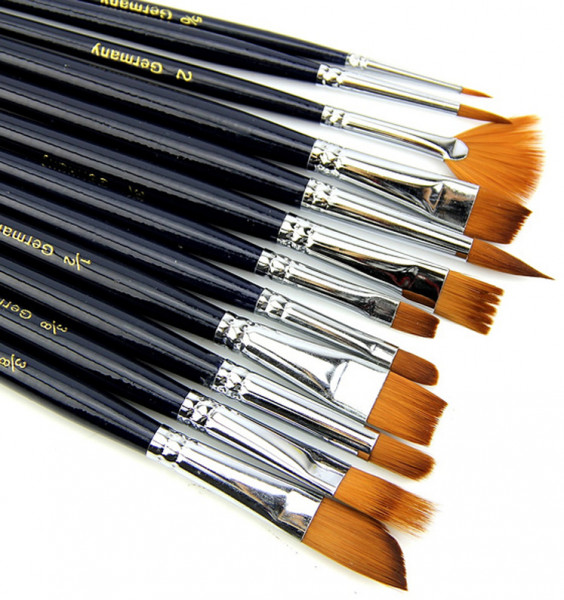 Jeu de 12 pinceaux professionnels pour artistes Photo du produit
