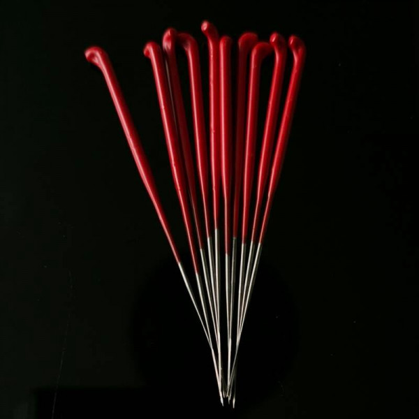10 agujas de raíz recubiertas - rojas 46 g/6 púas product foto