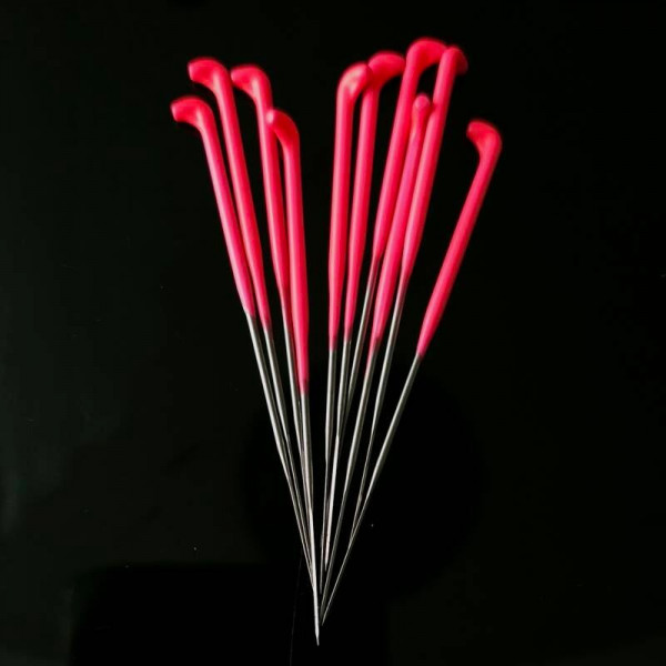 10 agujas de raíz recubiertas - rosa 42g/3barbs product foto