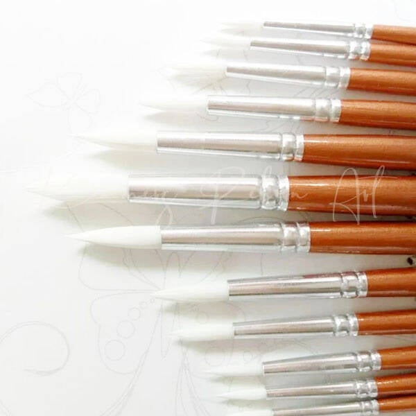 Jeu de brosses douces et rondes en 12 tailles différentes Photo du produit