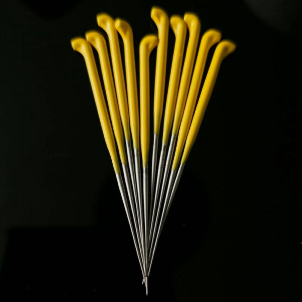 10 gecoatte rootnaalden - geel vork product foto