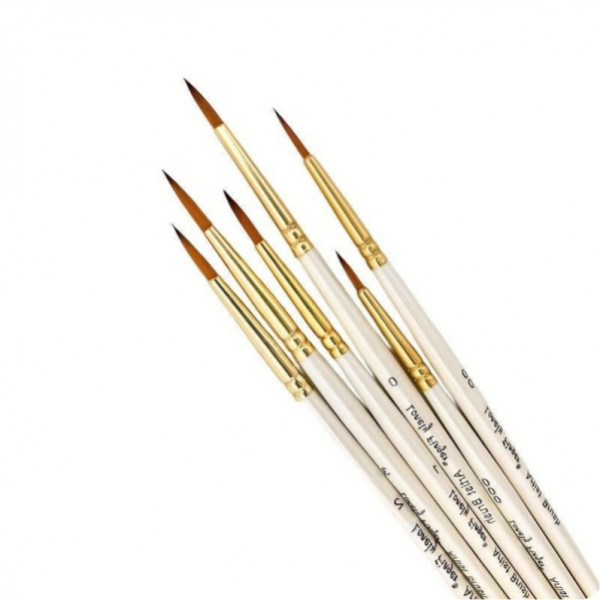 Ensemble de pinceaux d'artiste professionnel rond en 6 tailles Photo du produit