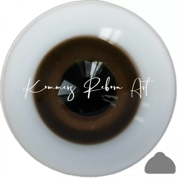 Flat glass eyes solid - topaz brown - brown / 20mm product foto