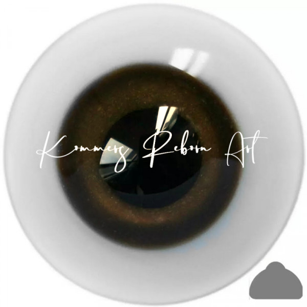 Yeux plats en verre massif - marron foncé - 20mm photo du produit