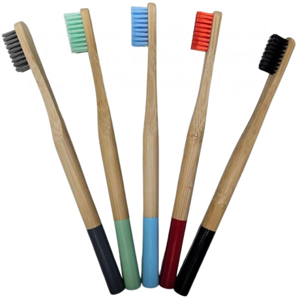 Cepillo redondo  de bambú en varios colores - rosa Foto del producto