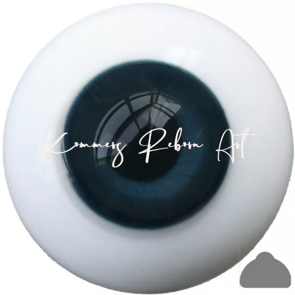 Flat glass eyes solid - dark blue - 20mm product foto
