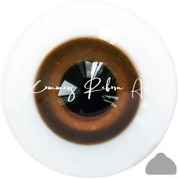 Yeux plats en verre massif - marron - marron / 20mm Photo du produit