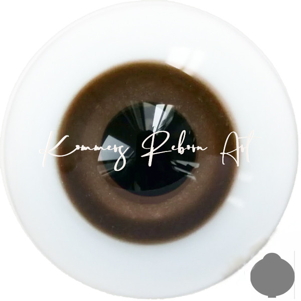 Yeux en verre plats massifs – brun topaze – 18mm Photo du produit