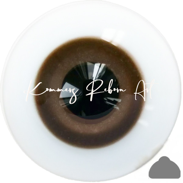 Oeil de verre plat massif - brun topaze - 20mm photo du produit