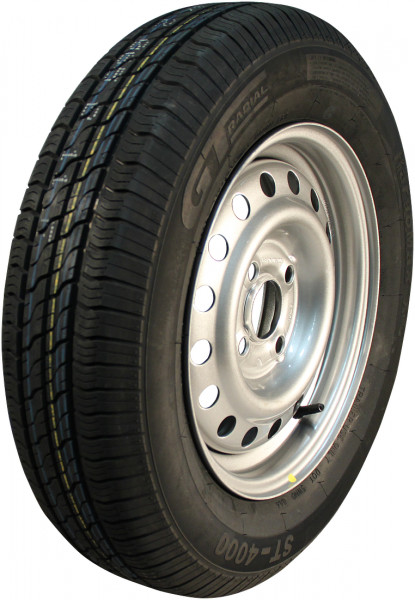 Luchtband + wiel 155 R13 Kargomax XL ST-4000 M+S + 4½Jx13H2 ET30 57/100/4 84 N staal grijs