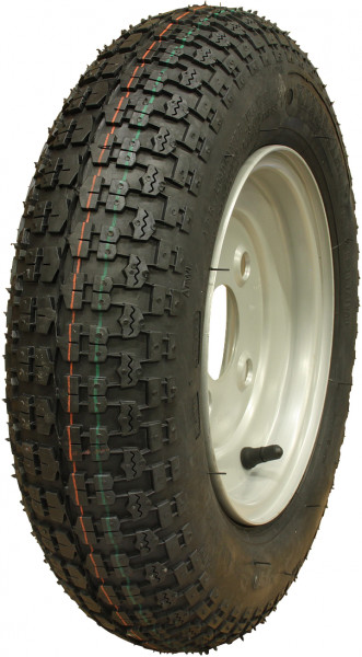 Luchtband + wiel 3.50-8 V-9128 4PR + 2.50Ax8H2 ET-2 60/100/4 46 N staal grijs