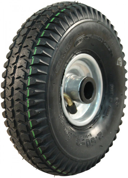 Luchtband + wiel 2.50-3 (210x65) C-248 4PR + 1.50x3 ET0 NL60 B staal grijs