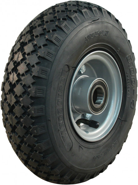 Luchtband + wiel 3.00-4 V-6605 2PR + 2.10-4H2 ET0 kogellager Ø25 NL75 staal grijs