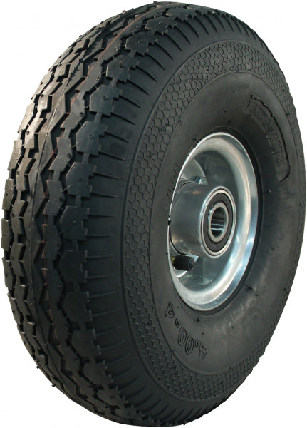 Luchtband + wiel 4.00-4 V-6504 4PR + 2.10-4 ET0 kogellager Ø20 NL75 staal grijs