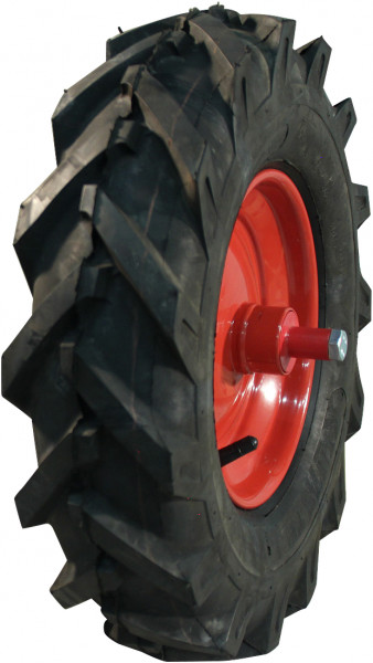 Luchtband + wiel 4.80/4.00-8 (122/90-8) V-8501 4PR + 2.50Ax8 ET0 NL96 44 A4 staal rood links