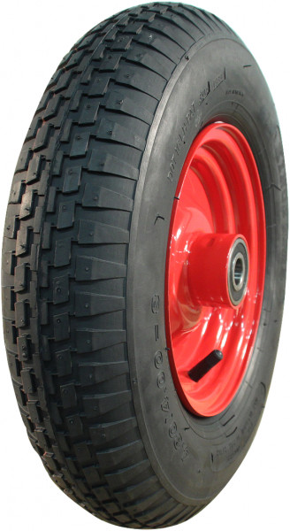 Luchtband + wiel 4.80/4.00-8 V-6635 4PR + 2.50Ax8H2 ET0 NL100 staal rood