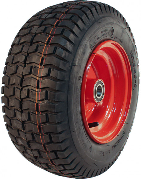 Luchtband + wiel 16x6.50-8 V-3502 4PR + 5.50Bx8H2 ET0 NL100 staal rood