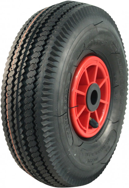 Luchtband + wiel 4.10/3.50-4 V-6603 4PR + 2.10x4 rollager Ø20 NL75 44 A3 kunststof rood