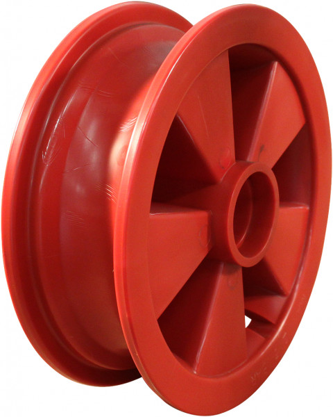 Wiel 2.50Ax8 kogellager zitting beide zijden 47x14 NL75 kunststof rood