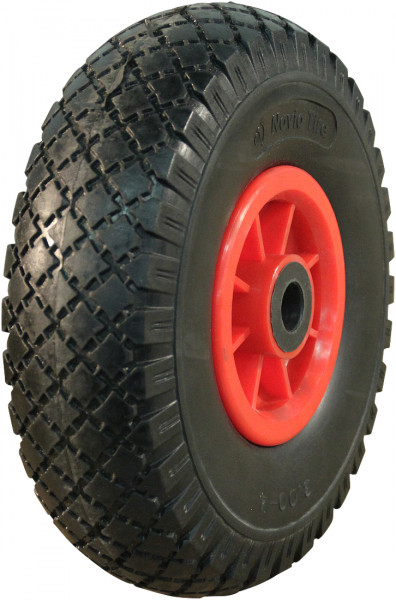 PU band + wiel serie 53 3.00x4 blok + 2.10X4 glijlager Ø20 NL75 kunststof rood