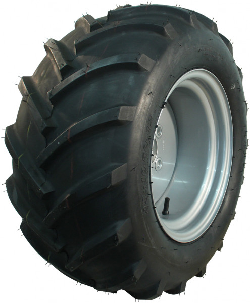 Luchtband + wiel 23x10.50-12 HF-255 4PR + 8.50Ix12H2 ET-10 63,5/100/4 A8 staal grijs links