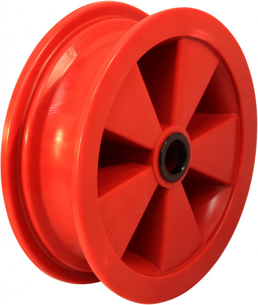 Wiel 2.50Ax8 rollager Ø25 NL75 kunststof rood