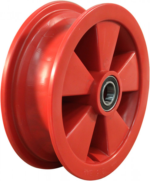 Wiel 2.50Ax8 kogellager Ø20 NL88 kunststof rood