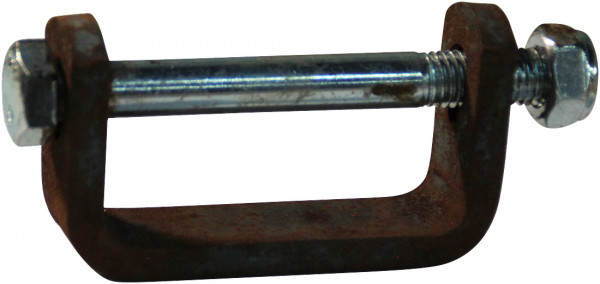 Lasbeugel klepscharnier met verzet blank Inclusief zeskantbout M12x100mm en zelfborgende moer