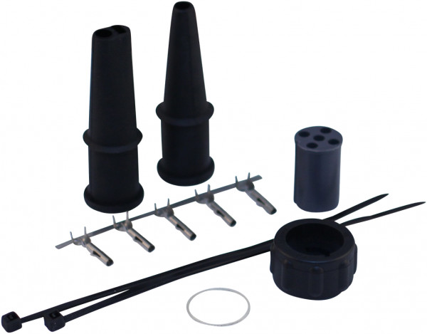 Bajonet stekker 5-polig links grijs