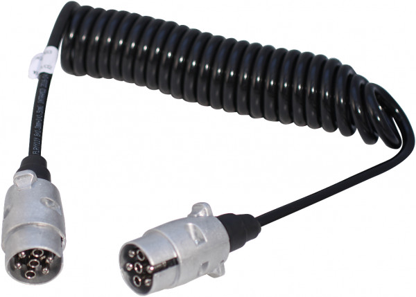 Spiraalkabel 7-polig 3,5m, aluminium stekkers
