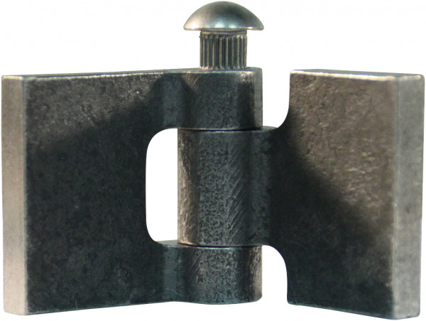 Recht portierscharnier met rvs pen 30 x 30mm scharnierblad blank