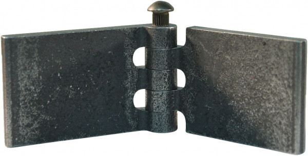 Recht portierscharnier met stalen pen 40 x 60mm scharnierblad blank