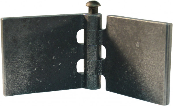 Recht portierscharnier met stalen pen 50 x 60mm scharnierblad blank