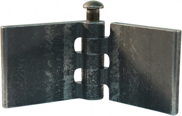 Recht portierscharnier met stalen pen 50 x 60mm scharnierblad blank