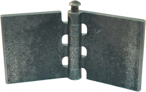 Recht portierscharnier met stalen pen 60 x 60mm scharnierblad blank