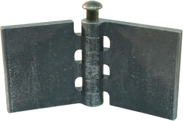 Recht portierscharnier met stalen pen 60 x 60mm scharnierblad blank